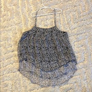 Floral Black and White Women's Top